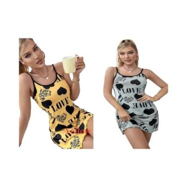 Imagem de Camisola Sexy De Verão Para Mulheres, Saia Curta Com Estampa De Cartoo