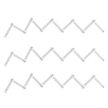Imagem de Régua dobrável de 3 peças, escalas transparentes com bloqueio de vários ângulos para projetos de carpintaria, carpintaria, faça você mesmo