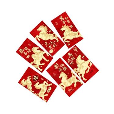 Imagem de Envelopes vermelhos - Ano do Cavalo 2026 em relevo de folha dourada, envelopes vermelhos de ano novo chinês | para casamento, aniversário, festival de primavera, casamento, noivado, homens, meninos