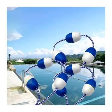 Imagem de Kit flutuante de corda de segurança para piscina, linha divisória profunda de 29 m, barreira de boia portátil reutilizável com ganchos, ideal para segurança da piscina, natação e demarcação