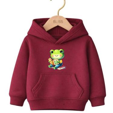 Imagem de Moletom Canguru Infantil Estampa Sapinho Leitura 1027 Estiloso Casual 
