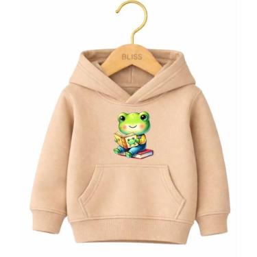 Imagem de Moletom Canguru Infantil Estampa Sapinho Leitura 1027 Estiloso Casual 
