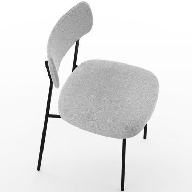 Imagem de Kit 06 Cadeiras Para Sala De Jantar L02 Bouclê Cinza