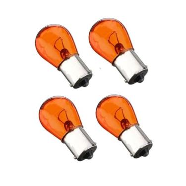 Imagem de ZMShun 4 peças âmbar DC 24V 21W BA15S P21W 1156 S25 1141 2409 Lâmpadas de seta de carro Auto BA15S Luzes de sinal de halogêneo Lâmpada indicadora de cauda de freio de parada 24V 1156 Lâmpada de