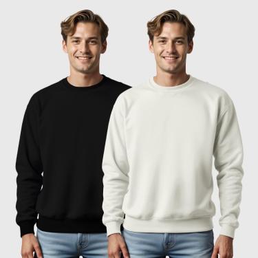 Imagem de Kit 2 Blusas de Frio Moletom Gola Redonda Masculina Benellys-Masculino