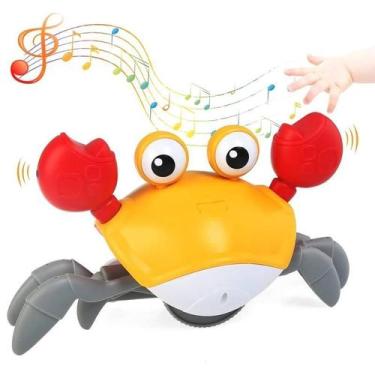 Imagem de Brinquedo Caranguejo Amarelo Fujão Música Luz Recarregável - Top Kids