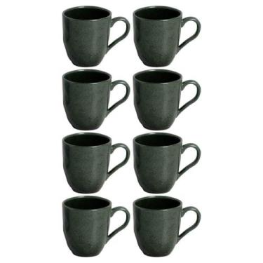 Imagem de Kit 8 Canecas Arauco Verde Porto Brasil 273ml Xícara de Chá Cerâmica S