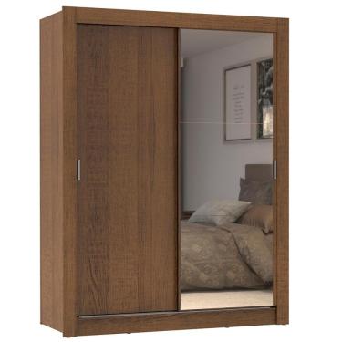 Imagem de Guarda Roupa Solteiro 2 Portas Correr com Espelho 4 Gavetas