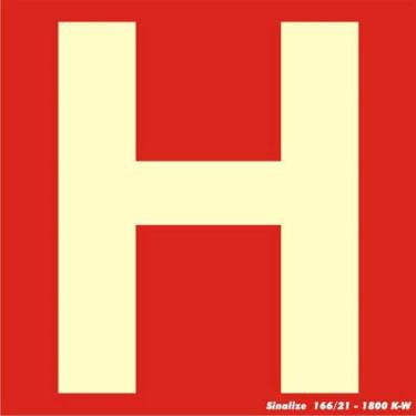 Imagem de Placa de Pvc Fotoluminescente Autoadesiva 15x15 Hidrante 350 Ab Sinalize Placa Fotolum.15x15 (h
