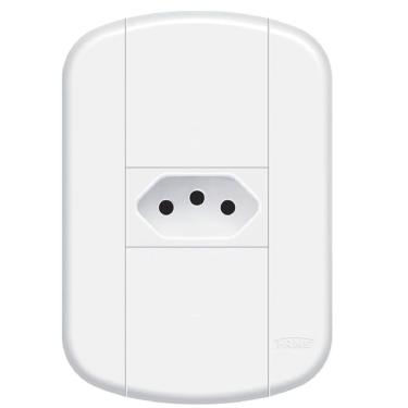 Imagem de Tomada Fame com Placa 4x2 Padrão 2p+t 10 Ampères Blanc 112.3914.4 Fame Conjunto Tomada Padrao 2p