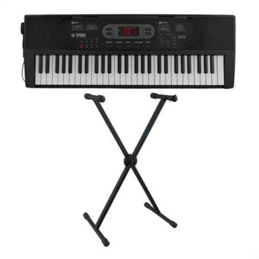 Imagem de Kit Simples Teclado Spring Tc161mk 61 Teclas 5 Oitavas - GB MUSICAL