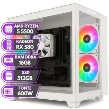Imagem de PC Gamer Bluepc Rush - Amd Ryzen 5 5500 16gb Ddr4 Radeon Rx 580 8GB SSD 512gb Branco - Pgbp-rus1043