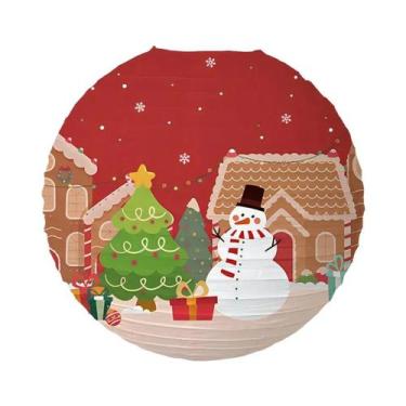 Imagem de Lanternas De Papel De Natal Com Papai Noel, Boneco De Neve E Alce Para