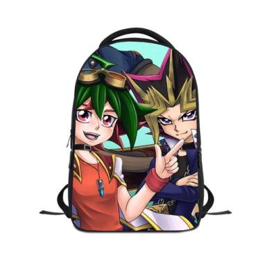 Imagem de Mochila escolar YuGiOh Kids, poliéster impresso em 3D, 28x13x44cm - yi