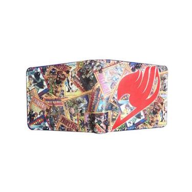 Imagem de Carteira, bolsa de moedas, couro, duas dobras, curta, Fairy Tail Anime