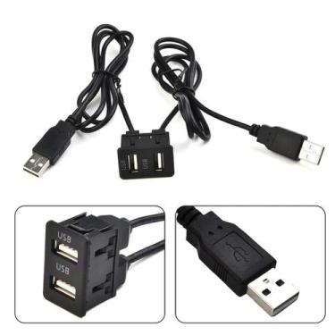 Imagem de Cabo Adaptador USB Duplo De 100CM Para Montagem Embutida No Painel De 