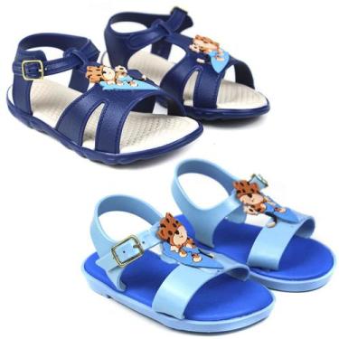 Imagem de Kit de 2 Pares de Sandália Infantil Masculina Confortável para Meninos