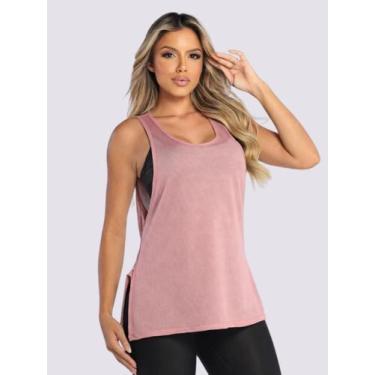 Imagem de Regata Feminina Dry Fit Regatão Tapa Bumbum Academia Fitness Treino Es