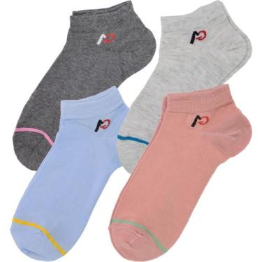 Imagem de Kit Com 12 Pares Meias Sapatilha Soquete Algodão Cano Curto Baixo - Be