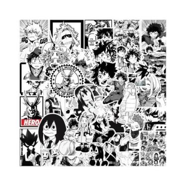 Imagem de Adesivos De Anime My Hero Academia Preto E Branco 10 30 50 Peças Decal