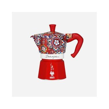 Imagem de Cafeteira moka em alumínio 3 xícaras Bialetti Dolce & Gabbana 130ml vermelha