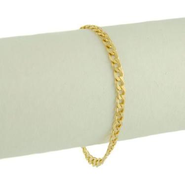 Imagem de Pulseira Masculina Ouro 18k 750 Grumet Maciça 21 Cm Grossa - JOIE JOIA