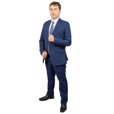 Imagem de Terno Masculino Melange Microfibra Gabardine Premium - Fressart, Azul 
