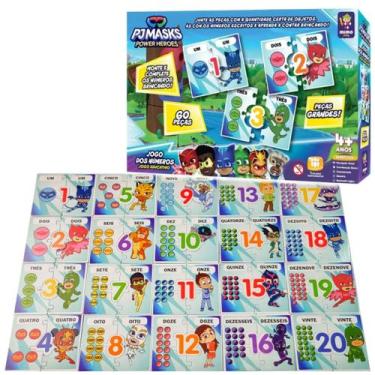 Imagem de Pj Masks Quebra Cabeça Educativo Números 1 Ao 20 60 Peças, Colorido