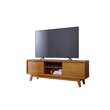 Imagem de Bancada Atlas Cumaru 1,64m Para TV Até 65 2 Portas de Correr com Pés Usinados Liberty Móveis