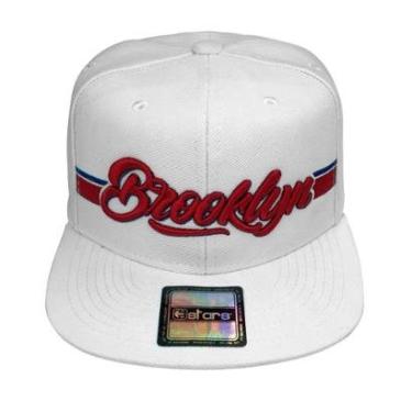 Imagem de Boné Brooklyn White Aba Reta Branco Snapback Est-495 E-stars-Masculino