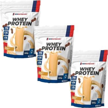 Imagem de Kit 3X Whey Protein - 900g Refil Doce de Leite Com Cafe - NewNutrition-Masculino