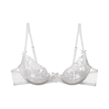 Imagem de Conjunto De Bralette Ultrafino Sem Fio Com Recortes Em Renda MOYISU Pa