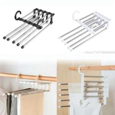 Imagem de Cabide Multifuncional Com Alça Para Armario Guarda Roupa Calças Roupas