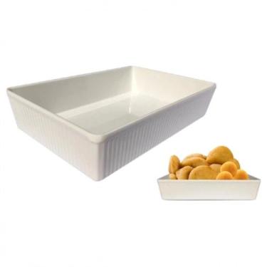 Imagem de Travessa Retangular 800ml Estriada em Melamina para Servir - Best