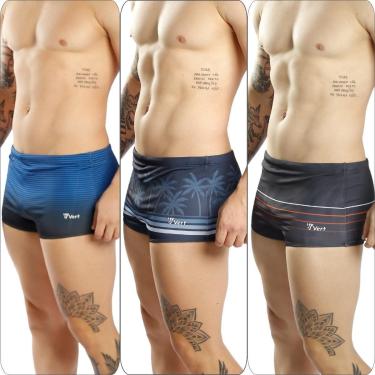 Imagem de Kit 3 Sungas Masculina Estampada Boxer Forrada Premium-Masculino
