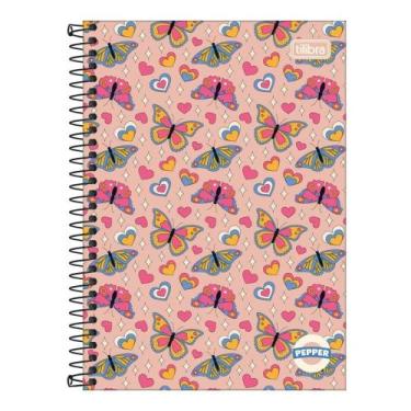 Imagem de Caderno Espiral Capa Dura Pequeno 1/4 Pepper 80 Folhas Tilibra Estampa