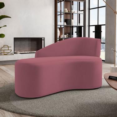 Imagem de Namoradeira Compacta Decorativa Orgânica Auren 100cm Suede Rosa - Desk Design