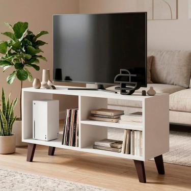 Imagem de Rack Bancada Compacto Soul 90cm para TV de até 40" em 100% MDF Branco - Desk Design