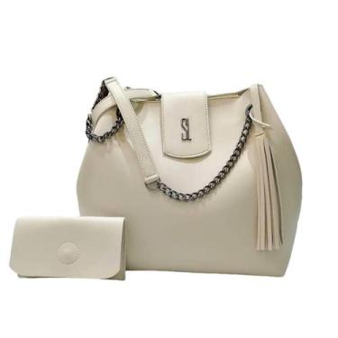 Imagem de Bolsa feminina de marca famosa  tipo sacola grande com nécessaire prem