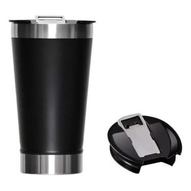 Imagem de Copo Térmico 473ml Tampa/abridor De Cerveja Aço Inox Premium - Congrat