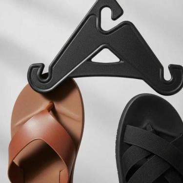 Imagem de Kit 50 Cabides para Calçados Infantis e Rasteiras Pretos