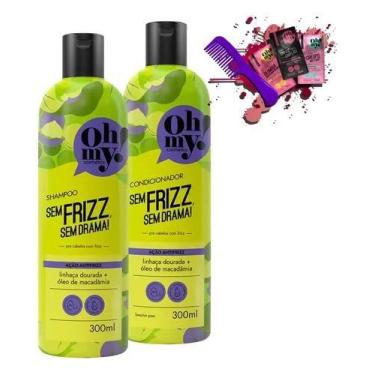 Imagem de Kit Shampoo e Condicionador Sem Frizz Sem Drama 300ml Oh My - Haskell