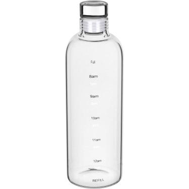 Imagem de KIT 2 GARRAFAS ÁGUA SUCO HOME&CO COM TAMPA VIDRO 750ml 24x8x8cm TRANSPARENTE