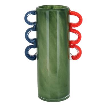 Imagem de VASO DECORATIVO ENFEITE PLANTA VIDRO 28x16x16cm VERDE