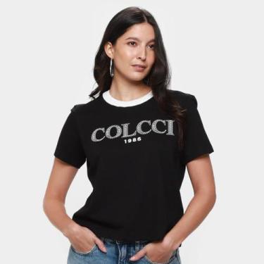Imagem de Camiseta Colcci 1986 Casual Feminina, Preto, EP
