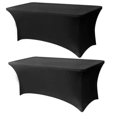 Imagem de Toalha de Mesa Ajustável Lemict 183x76 cm Preta Elástica - 2 Unidades