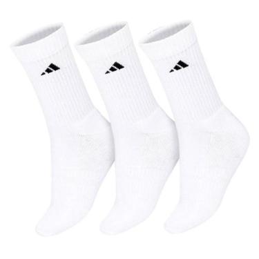 Imagem de Meia Adidas Essentials Crew - Pack com 3 Pares - Branca, M