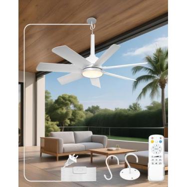 Imagem de Ventilador de teto DFPEB Outdoor com luz e controle remoto 28 LED 3000