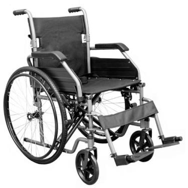Imagem de Cadeira de Rodas Dobrável Idoso Aço Carbono 125kg Assento 44cm - HIDRO