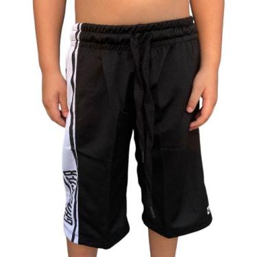 Imagem de Bermuda Basquete Infantil Gangster Leve Conforto - Treino, Preto, 04